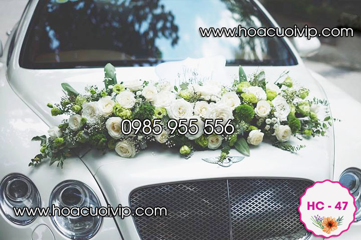 hoa trang trí xe cưới