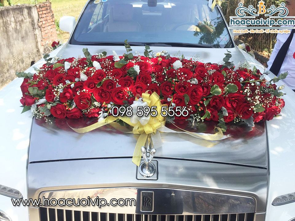 hoa cưới vip trang trí siêu xe rolls royce
